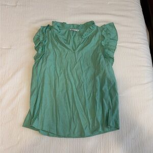 Staccato Teal Ruffled Blouse